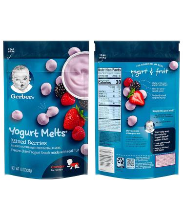 Gerber Yogurt Melts Variety Pack - Mixed Berry, Peach, Banana Vanilla - 1oz (Pack of 7) - Buy Online on SooperMarket.com
