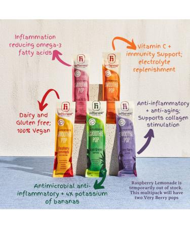 Re-Harvest Provisions Smoothie Pops 5 Pack - Frozen Fruit + Vegetables + Superfoods | Dairy-Free, Vegan, Gluten-Free | Anti-Inflammatory | Eco-Friendly | 1.6oz ea - Buy Online on SooperMarket.com