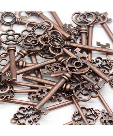 30PCS Assorted Antique Skeleton Keys - Vintage Steampunk Classic Collection in Copper - Buy Online on SooperMarket.com