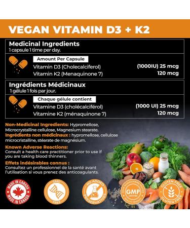 New Max Strength Vegan D3 + K2 | Bonus Size 160 Capsules | Immune Bone & Heart Health Supplement | Essential Vitamins for the Maintenance of Good Health | Canadian Made Quality Assured - Buy Online on SooperMarket.com
