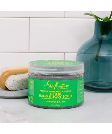 SheaMoisture African Wild Water Mint Detox Scrub - 12 Oz Hand & Body Exfoliator for Smooth Skin | Buy Internationally - Buy Online on SooperMarket.com