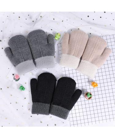 QKURT 3 Pairs Toddler Mittens - Lined Fleece Thermal Kids Gloves for 3-5 Years Old Boys and Girls - Buy Online on SooperMarket.com