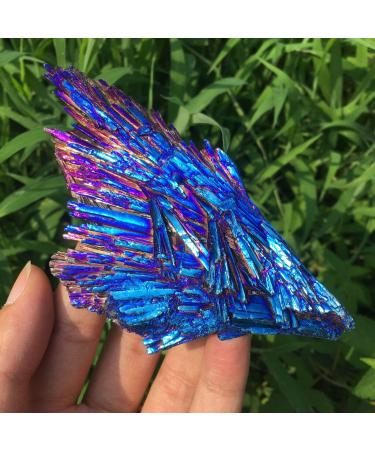 Home Decoration Natural Crystal 1 Piece of 30g Quartz Crystal Rainbow Titanium Cluster SpecimenPower Stone Crystal