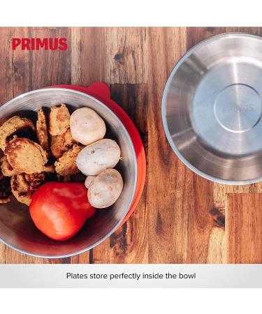 Primus CampFire Serving Kit: Stainless Steel Plates, Bowl, and Silicone Lid for Camping - Buy Online on SooperMarket.com