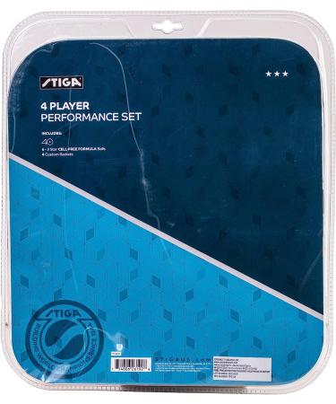 STIGA Performance 4 Player Ping Pong Paddle Set with 6 3 Star Orange and White Balls - Buy Online on SooperMarket.com