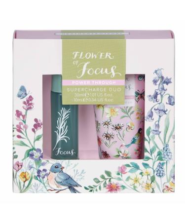 Heathcote & Ivory Flower of Focus Supercharge Duo | 30ml Hand Cream & 10ml Perfume Gel | Cruelty Free & Vegan Friendly | Travel Friendly Sizes Gifts