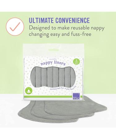 Bambino Mio Reusable Diaper Liners - 8 Pack, Grey - Eco-Friendly Cloth Diaper Liners - Buy Online on SooperMarket.com