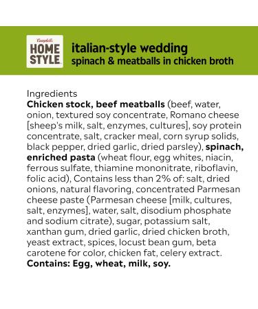 Campbells Homestyle Italian Wedding Soup 16 OZ Can Case of 12 - Buy Online on SooperMarket.com