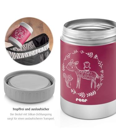 Reer Stainless Steel Warming Box for Baby Food - 300ml Berry Red | Anti-Slip Base | International Shipping - Buy Online on SooperMarket.com