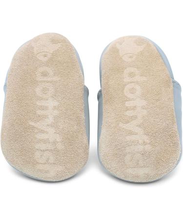 Dotty Fish Soft Leather Baby Shoes, Grey Train Design | Non-Slip Suede Soles | 0-6 Months to 4-5 Years | Toddler Boys' Footwear - Buy Online on SooperMarket.com