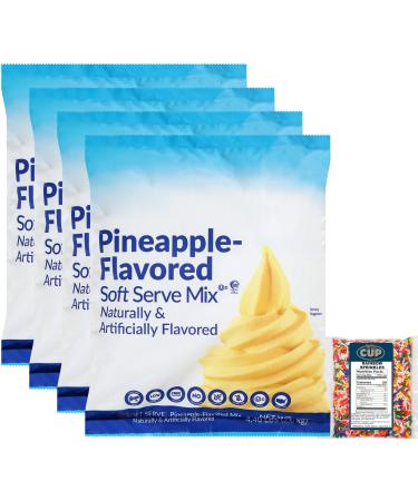 By The Cup Rainbow Sprinkles Intended for and Includes, 4 Pineapple Lactose-Free Soft Serve Mix, 4.4 Pound Bulk Bags