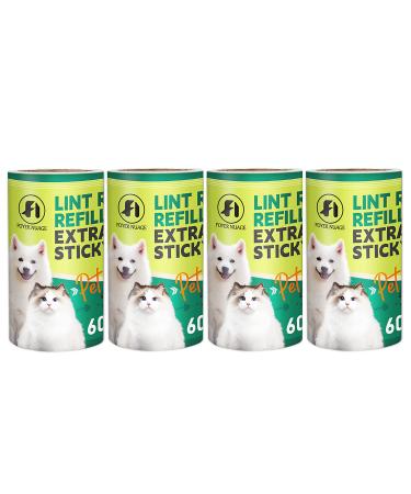 Foyer Nuage Lint Roller Refill - Extra Sticky Sheets for Pet Hair 4 Pack 3.9" Refills - 240 Sheets