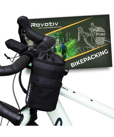 Rovativ Bikepacking Snack Pack 1.4 liters Food Pouch - handlebar bag with extra outside compartment - for gravel bikes road bikes and MTBs