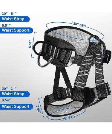TRSMIMA Thicken Climbing Harness - Adjustable Tree Climbing Belt for Professional Rock Climbing, Fire Rescue, and Outdoor Adventure Activities - Includes Sports Gloves - Buy Online on SooperMarket.com