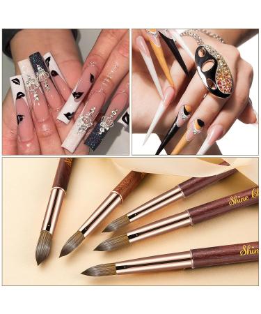 Shine Chance Acrylic Nail Brush Size 8 - 100% Real Kolinsky Art Brush for Acrylic Powder - Handmade Wood Handle Extension Tool for DIY & Professional Use - Buy Online on SooperMarket.com