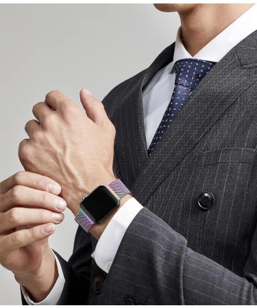 Rabini Metal Magnetic Band Compatible with Apple Watch 38mm 40mm 41mm 42mm 44mm 45mm 49mm  Rainbow Stainless Steel Mesh Loop Bands for iWatch SE Ultra Series 8 7 6 5 4 3 2 1 Women Men  Multicolor 1-Multicolor 38mm/40mm/41mm - Buy Online on SooperMarket.com