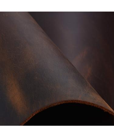 Leathercraft Tooling Leather 3.0mm Thick 7-8oz Heavy Weight Leather Square Cowhide Genuine Leather Red Brown Color Red Brown 10"X10"