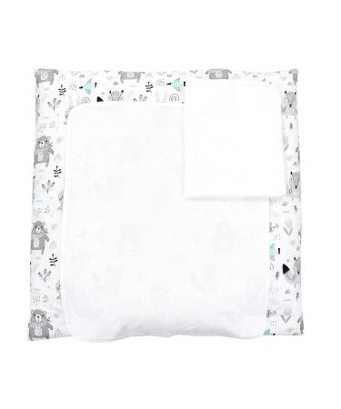 TupTam Baby Changing Mat including 2 terry cloth covers ANK019 Colour: Bears/Foxes/Mint Size: 70 x 70 cm Bears / Foxes / Mint 70 x 70 cm