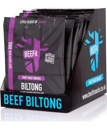 BEEFit BBQ Biltong Beef Jerky 10x30g - High Protein, Gluten Free, Keto Friendly - Buy Online on SooperMarket.com