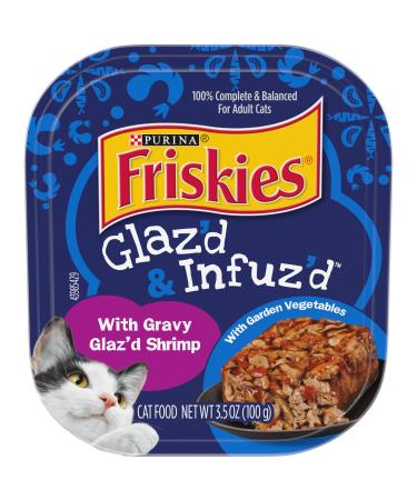 Friskies Purina Wet Cat Food & Complements NEW! Glaz'd & Infuz'd Gravy Glaz'd Shrimp 3.5 Ounce (Pack of 12)