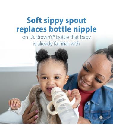 Dr. Brown s Milestones Narrow Sippy Bottle with 100% Silicone Handles Easy-Grip Bottle with Soft Sippy Spout 8oz/250mL BPA Free Light-Pink & Ecru 2 Pack 6m+ 2 Pack Light Pink & Ecru - Buy Online on SooperMarket.com