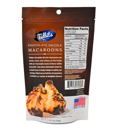 Chocolate Drizzled Coconut Macaroons - Gluten-Free, Non-Dairy Dessert - 3.75 oz Pouch (Pack of 3) - Buy Online on SooperMarket.com