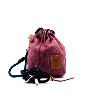 vanClyde Premium treat bag for dogs - Canvas food bag with belt clip & shoulder rope ideal for training & on the go red