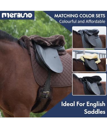Merauno Sheepskin Horse Saddle Seat Saver Lambskin Horse English Saddle Seat Cover - Buy Online on SooperMarket.com