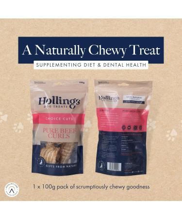 Hollings Beef Curls Dog Treats 100% Natural Grain Free & Easily Digestible Air Dried Treats for Adult Dogs Made From 100% Beef Trachea (100g) 100 g (Pack of 1) - Buy Online on SooperMarket.com