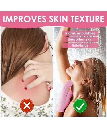 Sibba 8 Pair Exfoliating Gloves - Natural Loofah Wash Gloves for Body and Face - Dead Skin Remover - Double Sided Microfibre Scrubber - Buy Online on SooperMarket.com