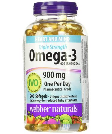 Webber Naturals Triple Strength (Omega 3) 900 Mg 200 Softgels 200 Count
