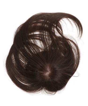 1pc Wig Air Bangs Ladies Tops Curly Human Hair Wig Tops for Women Bangs Hair Clip Human Hair Topper Curly Wigs Hair Hair Extensions Clip-on Woman High Temperature Wire Edge