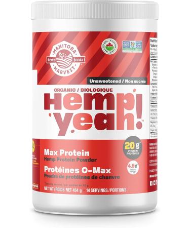 Manitoba Harvest Hemp Organic Max Protein Powder Unsweetened 454g with 20g protein and 4.5g Omegas 3/6 per Serving & Hemp Hearts 454g - Buy Online on SooperMarket.com