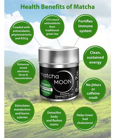 Matcha Moon - Organic Ceremonial Grade Japanese Matcha Green Tea Powder from Uji Kyoto Japan - USDA Certified - 30g Tin - Pure Zen - Buy Online on SooperMarket.com