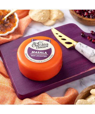 6 x Masala - Spiced Mango Chutney & Nigella Seeds Red Leicester Cheese Waxed Truckles 200g - Cheese Multibuy