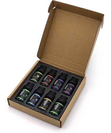 SIPA 100% Pure Aromatherapy Essential Oils Set (8 Pcs) - Lavender, Eucalyptus, Lemon Grass, Rosemary, Tea Tree, Peppermint, Orange, Frankincense - for Diffuser & Humidifier - Buy Online on SooperMarket.com