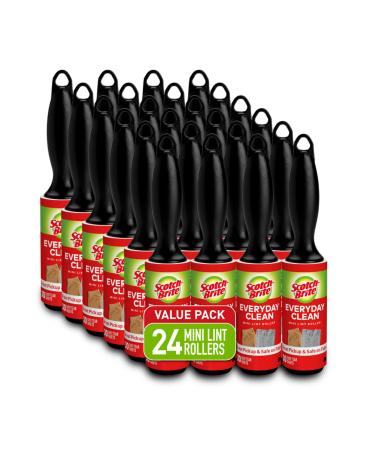 Scotch-Brite Mini Lint Roller 24 Rollers 30 Sheets Per Roller 720 Sheets Total White