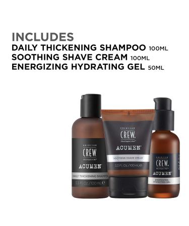 Buy American Crew Men's Moisturizing Gel & Essential Travel Kit - Shampoo Shave Cream & Gel | International Shipping - Buy Online on SooperMarket.com