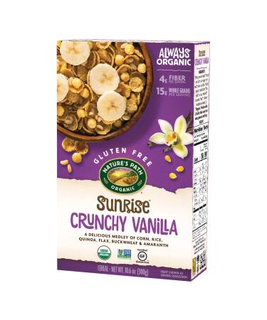 Nature's Path Organic Gluten Free Sunrise Crunchy Vanilla Cereal, 10.6 Ounce (Pack of 4), Non-GMO, 15g Whole Grains, 4g Fiber