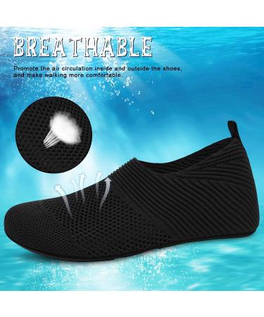 ANLUKE Women's Men's Water Shoes: Barefoot Quick-Dry Aqua Socks for Beach Swim Surf - Size 8.5-9.5 Women/7.5-8 Men - Abldblack - Buy Online on SooperMarket.com