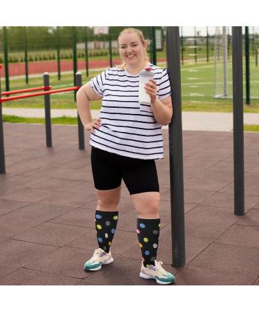 Zfsock Compression Stockings for Thick Calves | 20-30mmHg Medical Support Socks for Men & Women | XXL Point Pattern Travel & Nursing Socks - Buy Online on SooperMarket.com