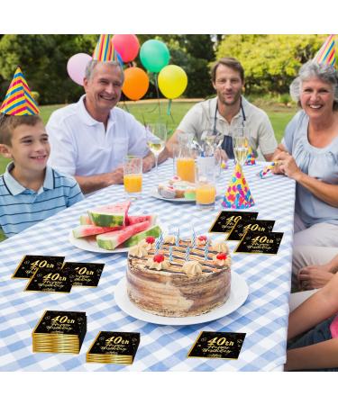 40 Black & Gold Birthday Napkins - Elegant 33x33cm Party Supplies for Men & Women - Perfect for 40th Birthday Decorations - Buy Online on SooperMarket.com