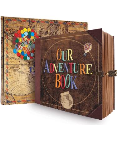 Our Adventure Book Travel Diary Photo Book Scrapbook  Photo Album Retro Style Travel Souvenir  Vintage Guestbook DIY Anniversary Wedding Travel Writing Baby Friend Gift  Birthday Gifts For Women(Ball)
