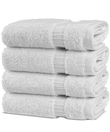 Chakir Turkish Linens | Hotel & Spa Quality 100% Cotton Premium Turkish Towels | Soft & Absorbent (4-Piece Washcloths  White) White 4-Piece Washcloths
