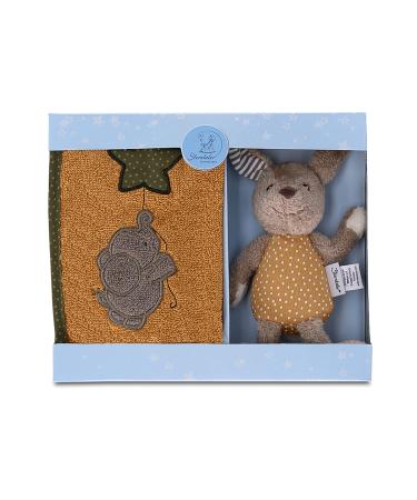 Sterntaler Baby Unisex Gift Set Baby Gift Set Hase Mini Spitier Hase and Terry Libber - Baby Gift - Light Brown Mini Single