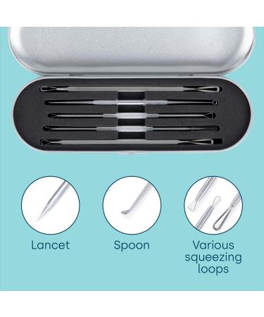 LIVIVO 5pc Blackhead Remover Kit Safe and Effective for Extracting Blackheads Whiteheads Comedones Acne Pimples Spots Milia and Blemishes for Perfect Clear and Smooth Skin Complexion - Buy Online on SooperMarket.com