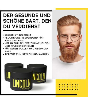 Lincoln Nourishing Beard Balm - Premium Beard Care for Men | 100ml | Smooth Non-Greasy Formula with High-Quality Oils - Buy Online on SooperMarket.com