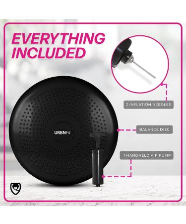 URBNFit Wobble Cushion - Balance Disc for Core Stability & Strengthening - Physical Therapy & Exercise - Sensory Wiggle Seat Pad with Air Pump - Black - Buy Online on SooperMarket.com