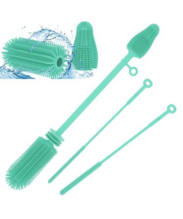Silicon baby bottle brush and straw cleaning brush silicone flush brush versatile deep cleaning long water bottle brushes heat-resistant stable kitchen brush hanging cups
