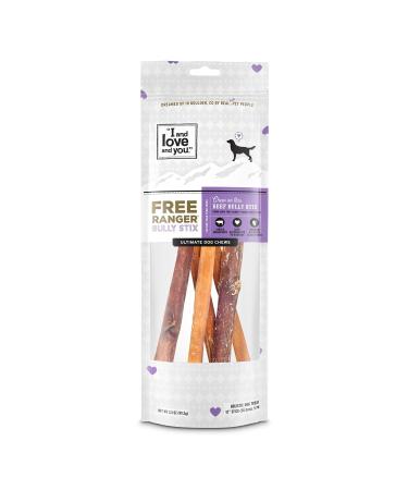 I and love and you Free Ranger Natural Grain Free Bully Stix - 100% Beef Pizzle, 12-Inch, Pack of 5, Model:C20020 Free Ranger 12"